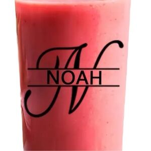 Initial w/ name glass 16oz cup